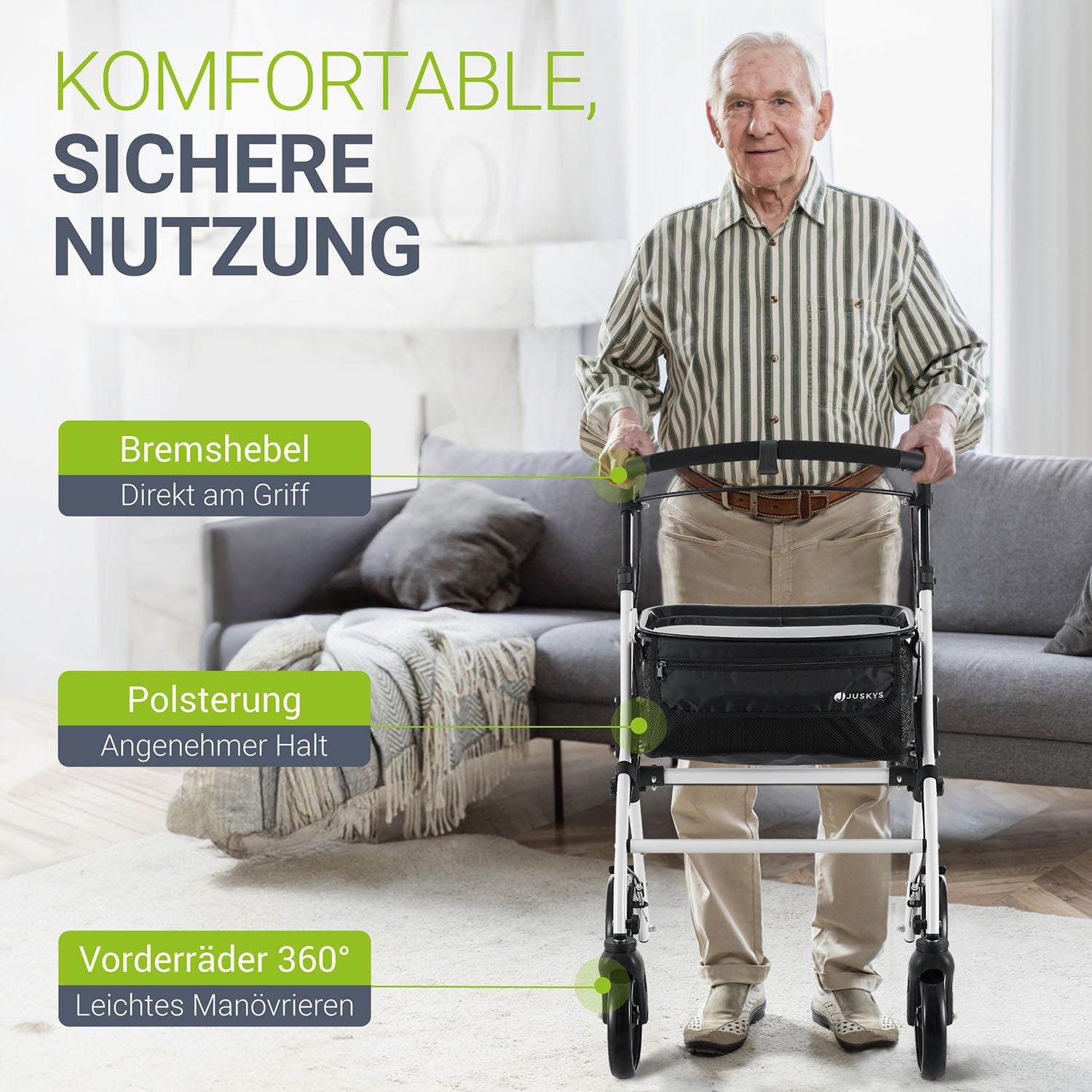 juskys-wohnungsrollator-aktiv-bordeaux-rot-alu-leichtgewicht-mit-tablett-und-tas image 6