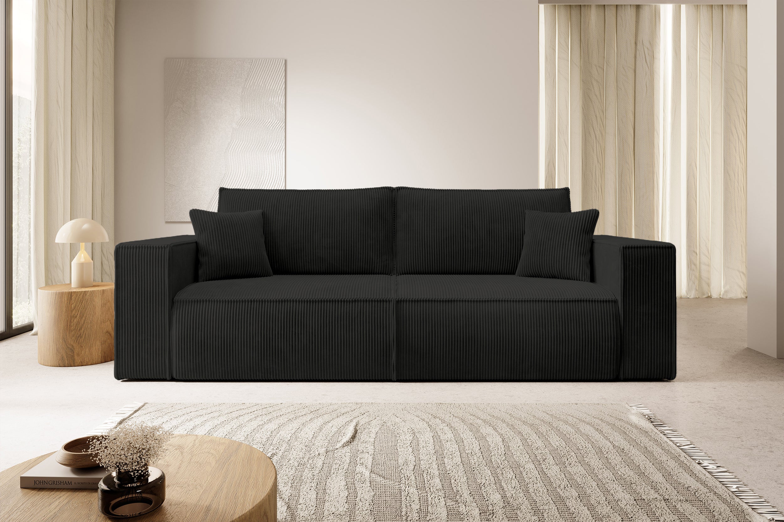 selsey-farese-dreisitziges-schlafsofa-mit-stauraum-schwarzer-cordstoff image 2