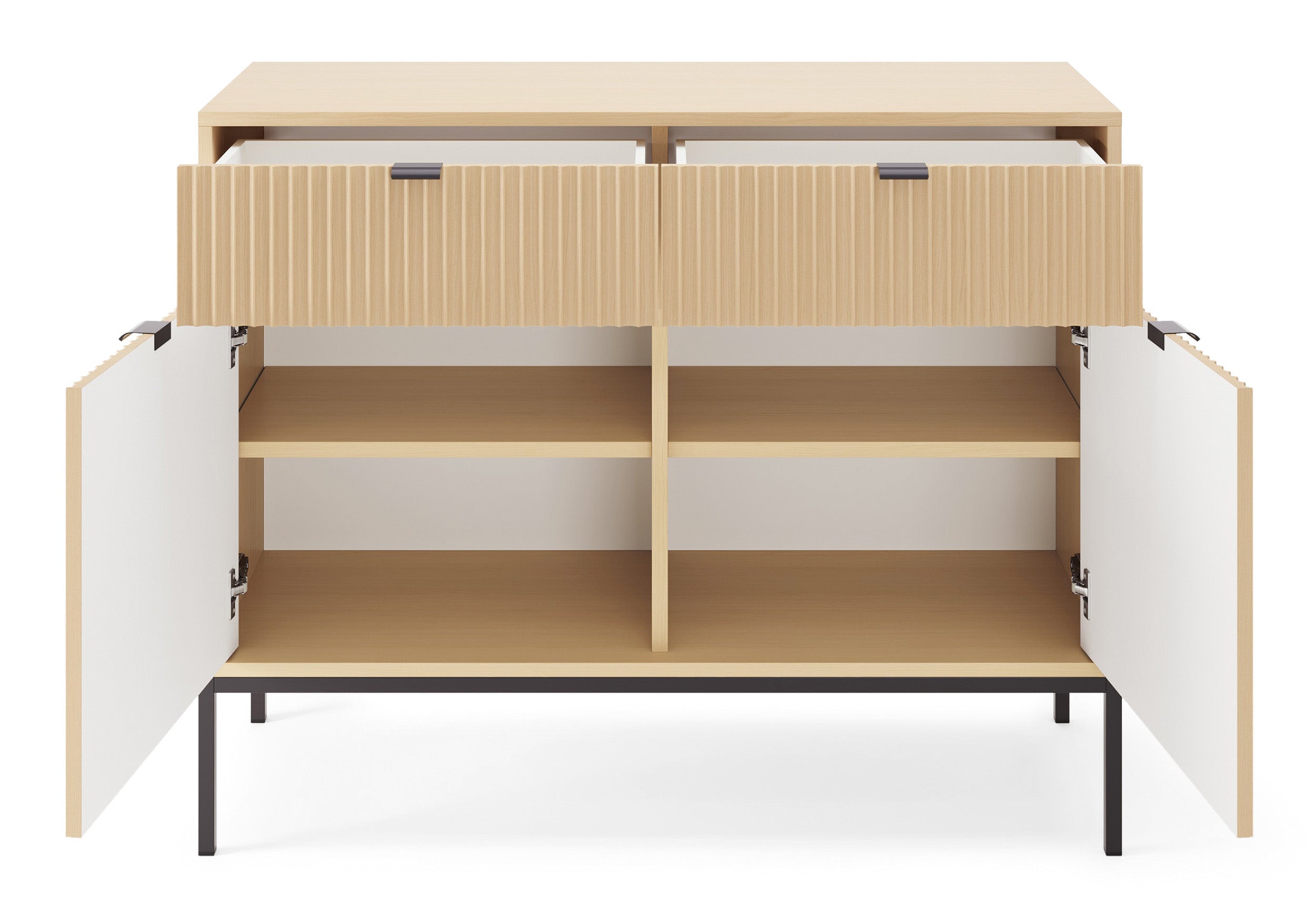 selsey-vellore-kommode-104-cm-zweit-rige-kommode-mit-2-schubladen-geriffelter-fr image 3