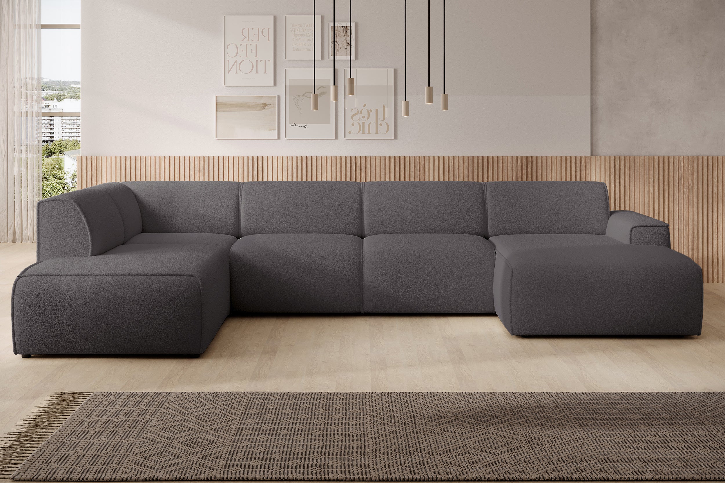 selsey-bouvi-ecksofa-u-f-rmig-linksseitig-dunkelgrau-boucl-stoff image 2