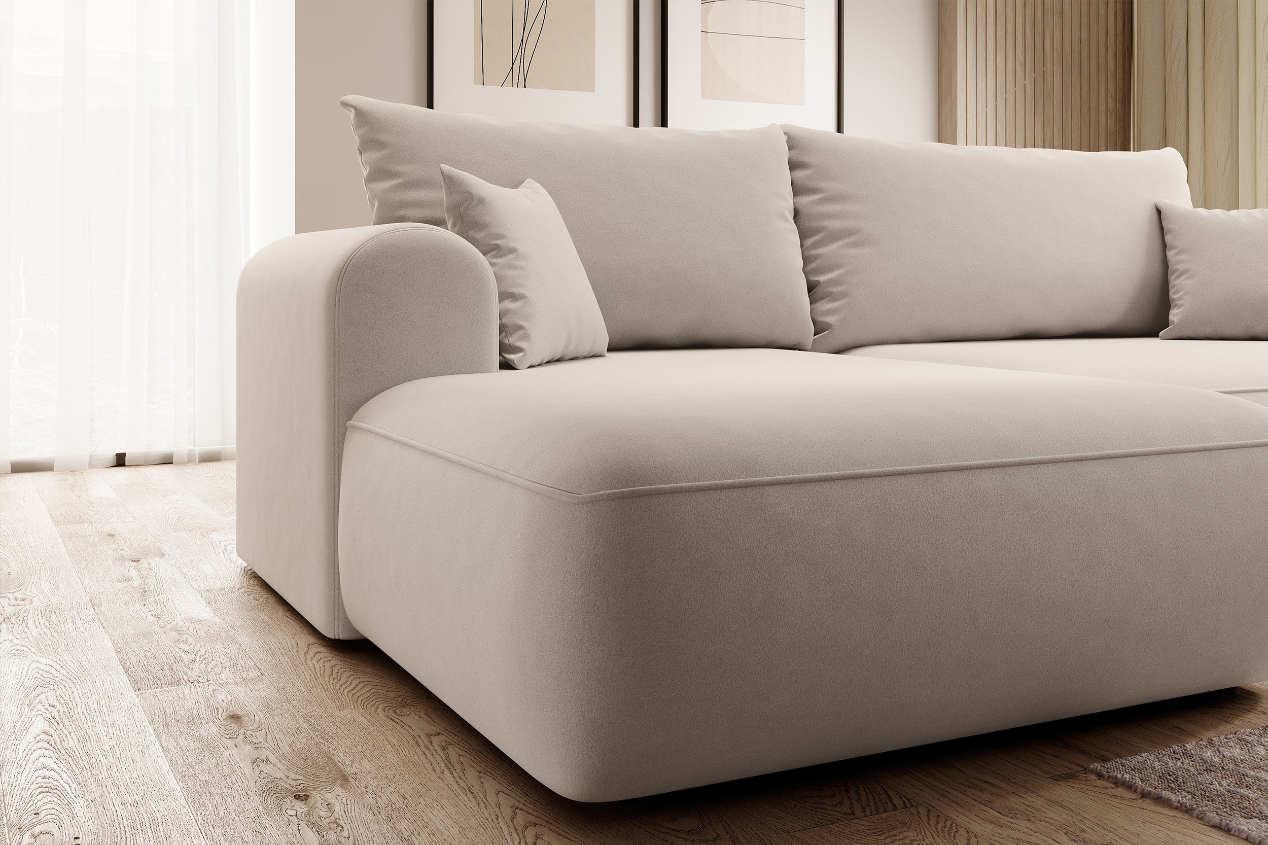 selsey-ovo-ecksofa-links-mit-schlaffunktion-und-stauraum-hellbeiger-samt image 5