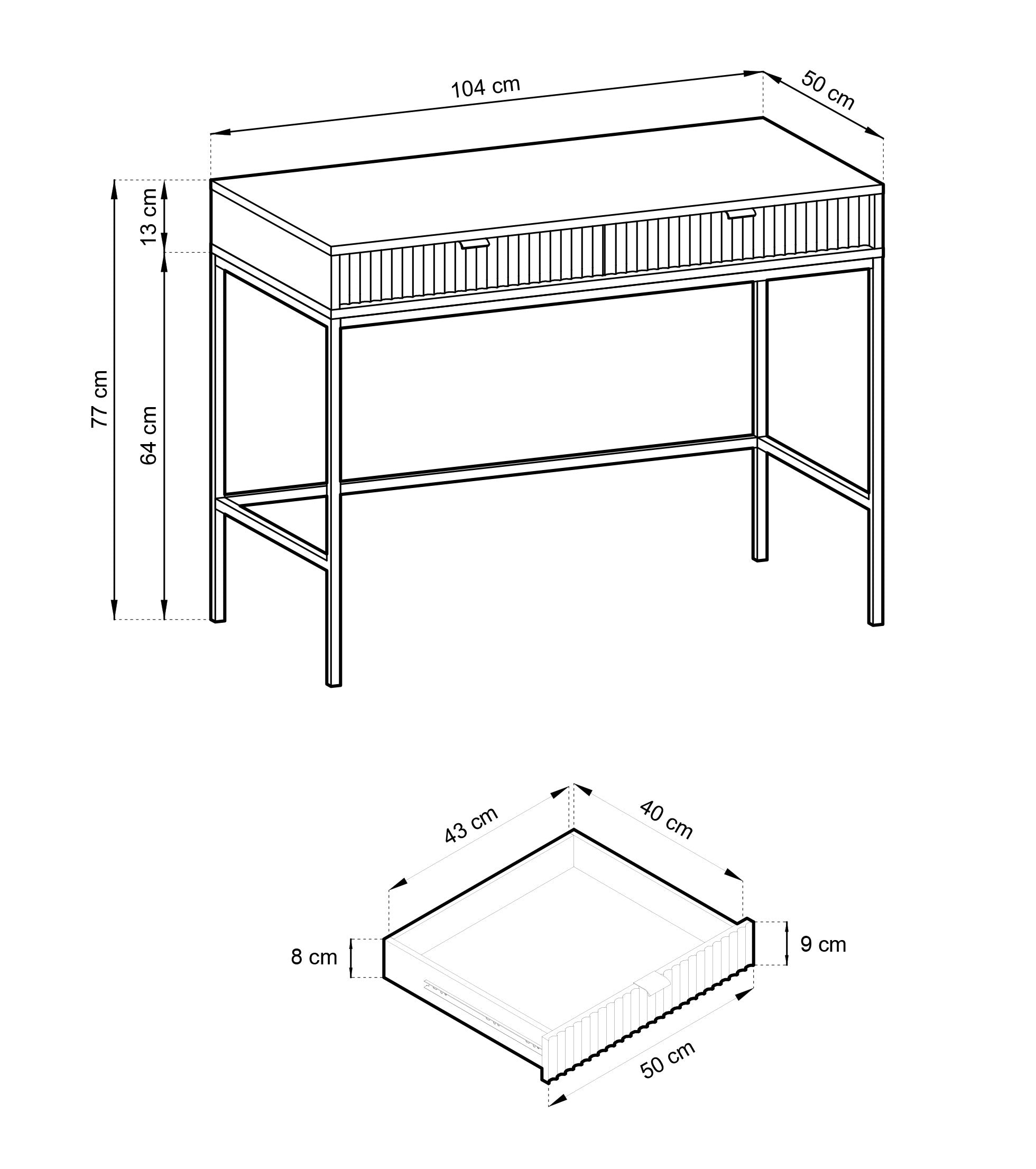 selsey-vellore-schminktisch-104-cm-wei-mit-gerillten-fronten-und-goldenen-griffe image 6