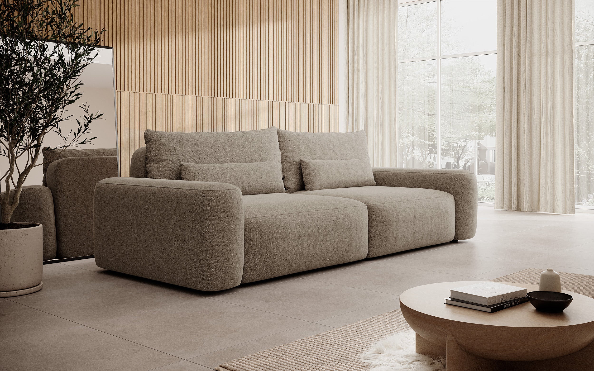 selsey-carnos-dreisitziges-ausklappbares-sofa-hellbraun-chenille-wasserabweisend image 2