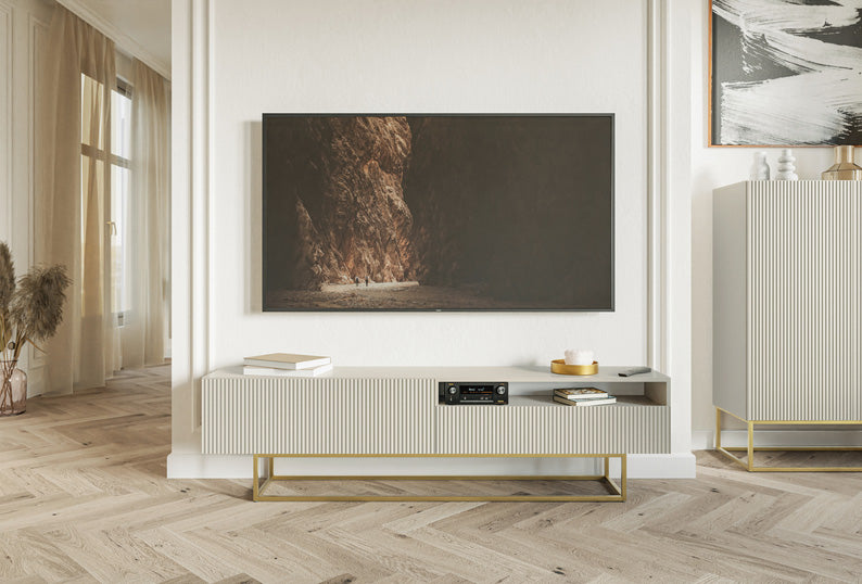 selsey-veldio-tv-schrank-175-cm-mit-gefr-ster-front-und-nische-grau-beige-mit-go image 1