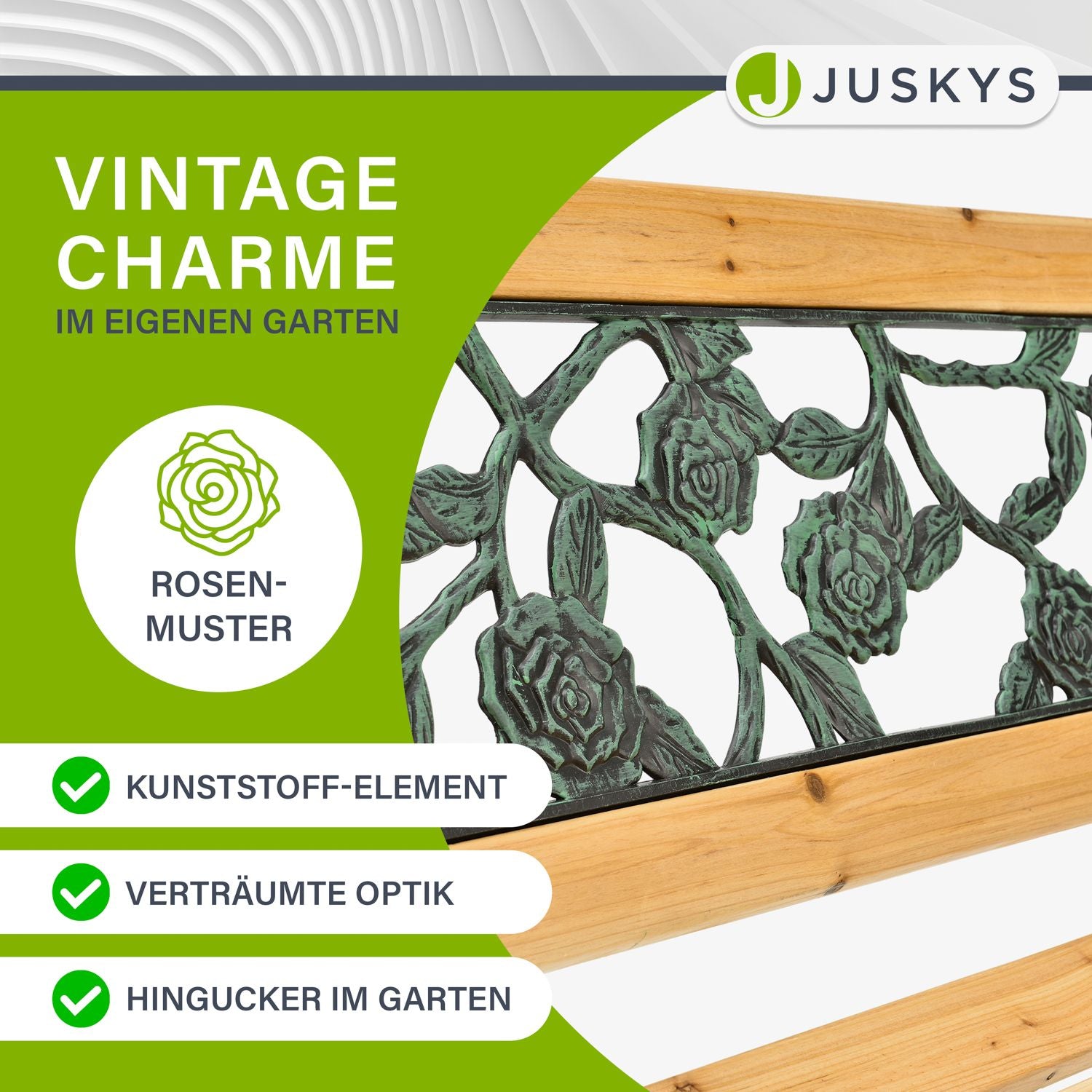 juskys-gartenbank-venezia-2-sitzer-holz-gusseisen-vintage-122-cm image 8