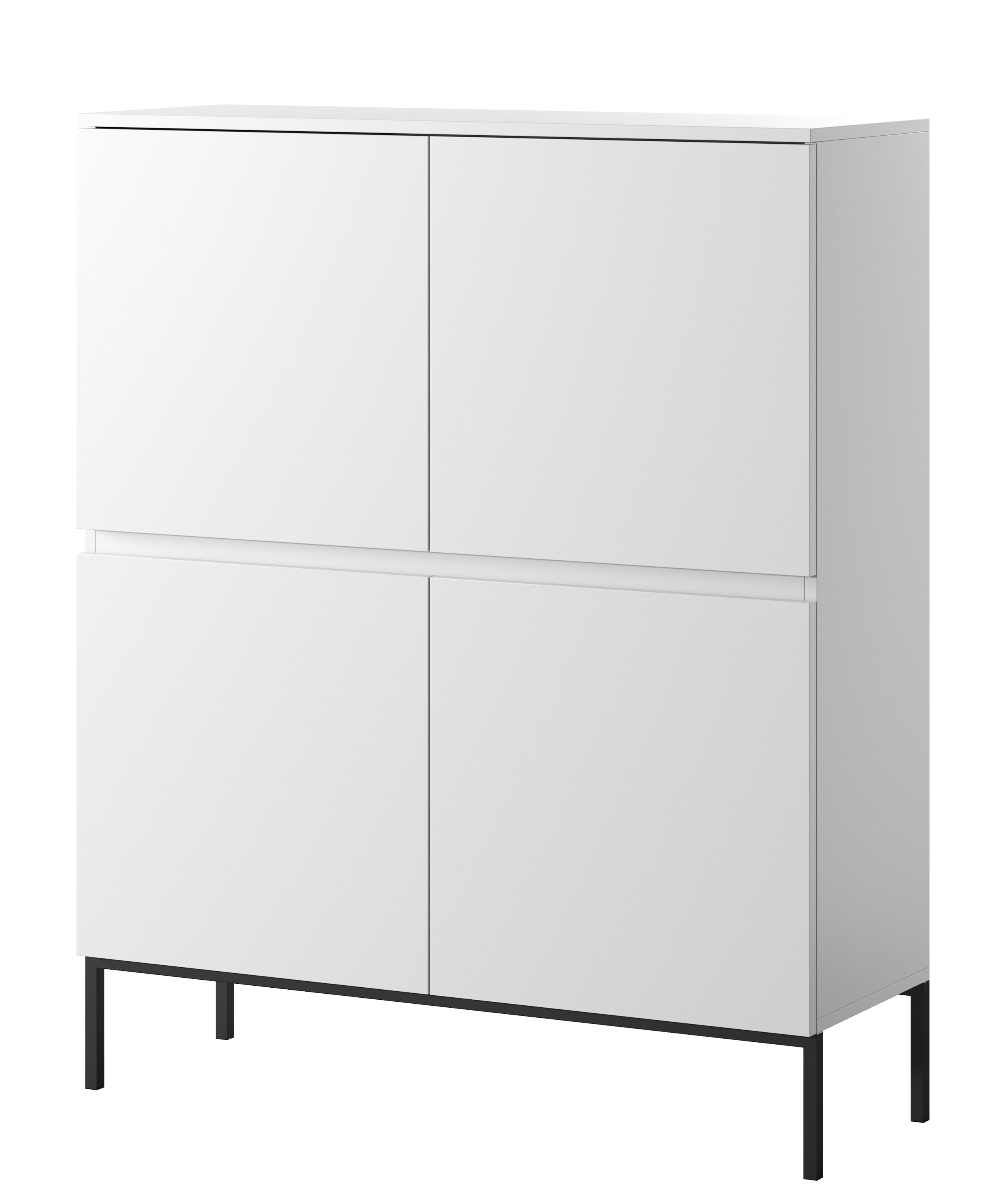 selsey-bemmi-hohe-kommode-100-cm-wei-mit-schwarzen-beinen image 1