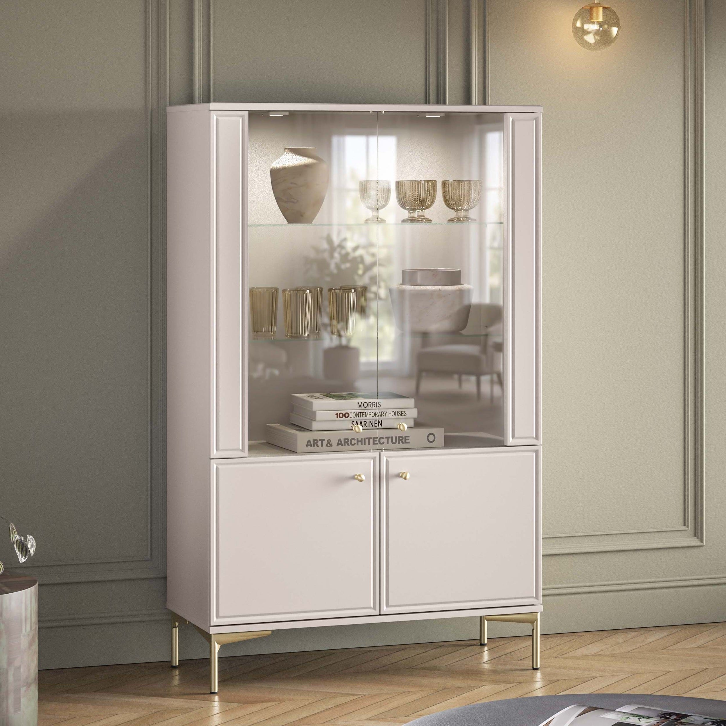 selsey-sandro-vitrine-92-cm-viert-rig-mit-beleuchtung-kaschmir image 2