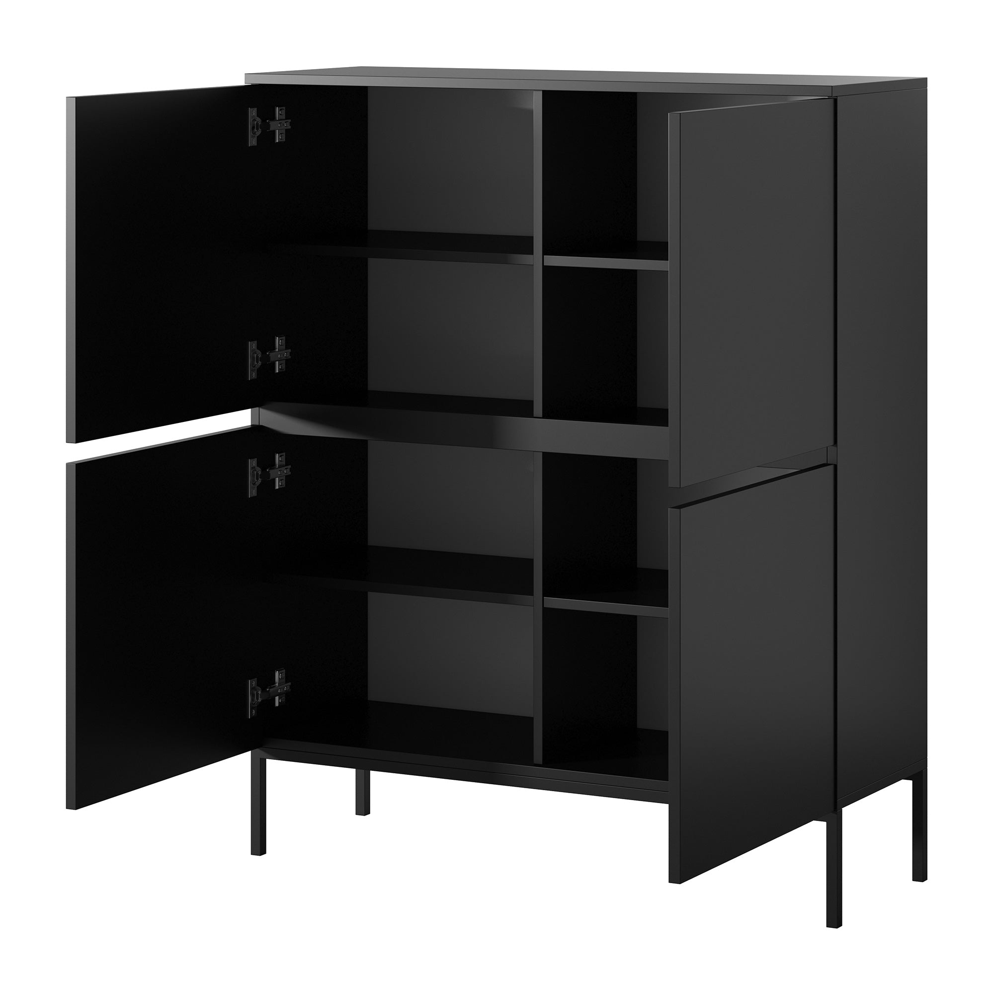 selsey-bemmi-hohe-kommode-100-cm-schwarz-mit-schwarzen-beinen image 2