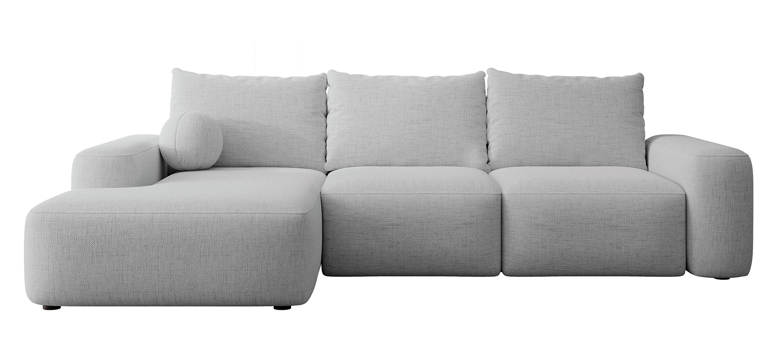 selsey-carnos-ecksofa-mit-schlaffunktion-l-links-grauer-chenille-ball-kissen image 1