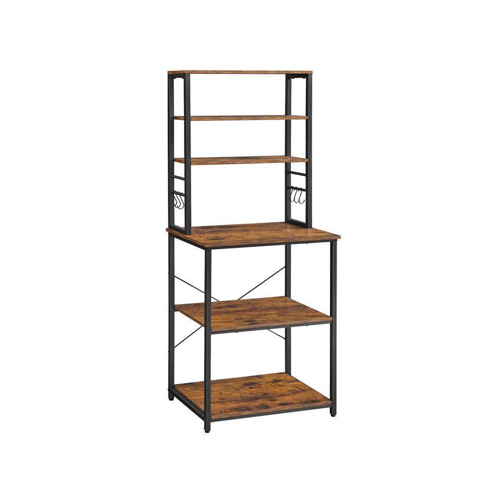 vasagle-k-chenregal-40-x-60-x-167-cm-standregal-4-ablagen-vintagebraun-schwarz image 6