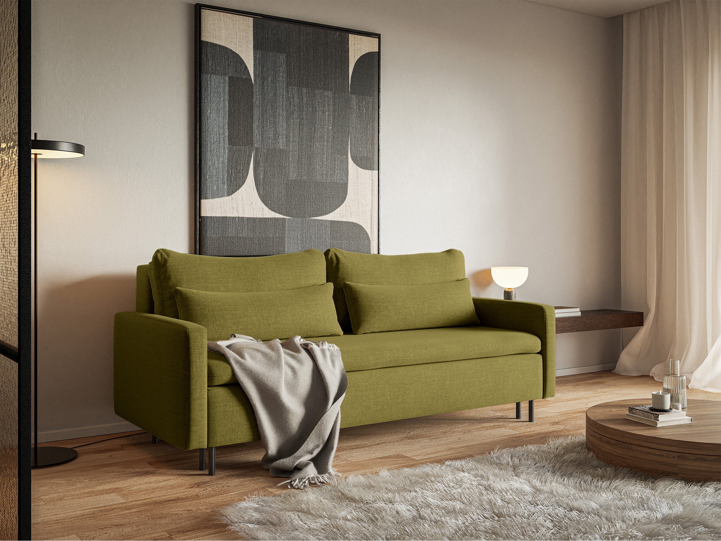selsey-umpro-dreisitzer-schlafsofa-mit-stauraum-olivgr-ne-chenille-ausklappbar-d image 3