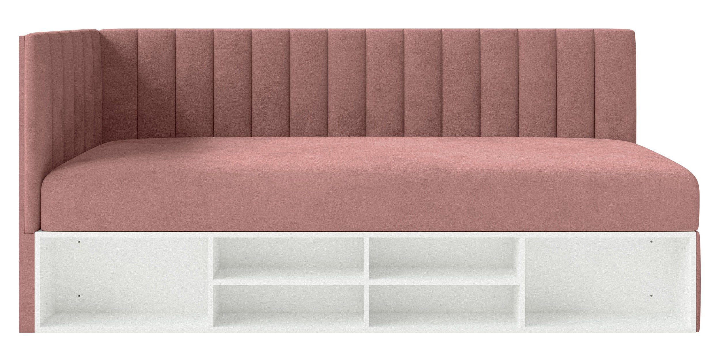 selsey-ventrio-jugendbett-90x200-cm-links-mit-stauraum-und-regalen-rosa-velours- image 6
