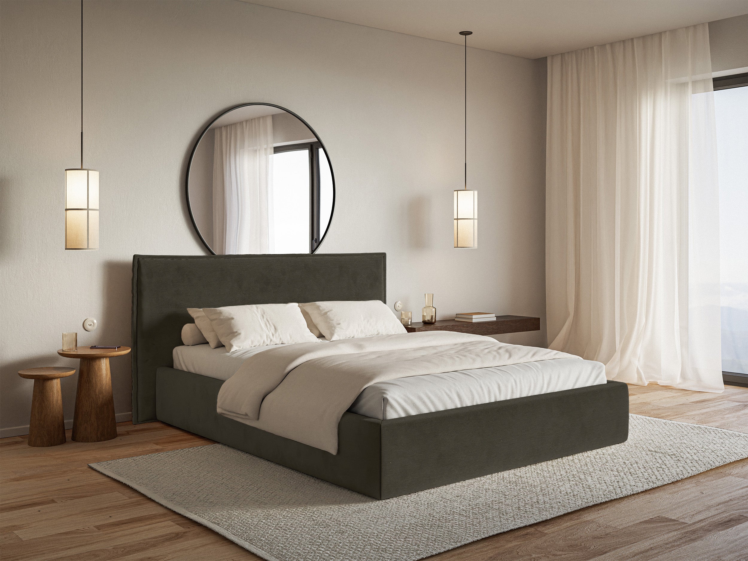 selsey-softie-polsterbett-160x200-cm-dunkelgr-n-velours-wasserabweisend image 2