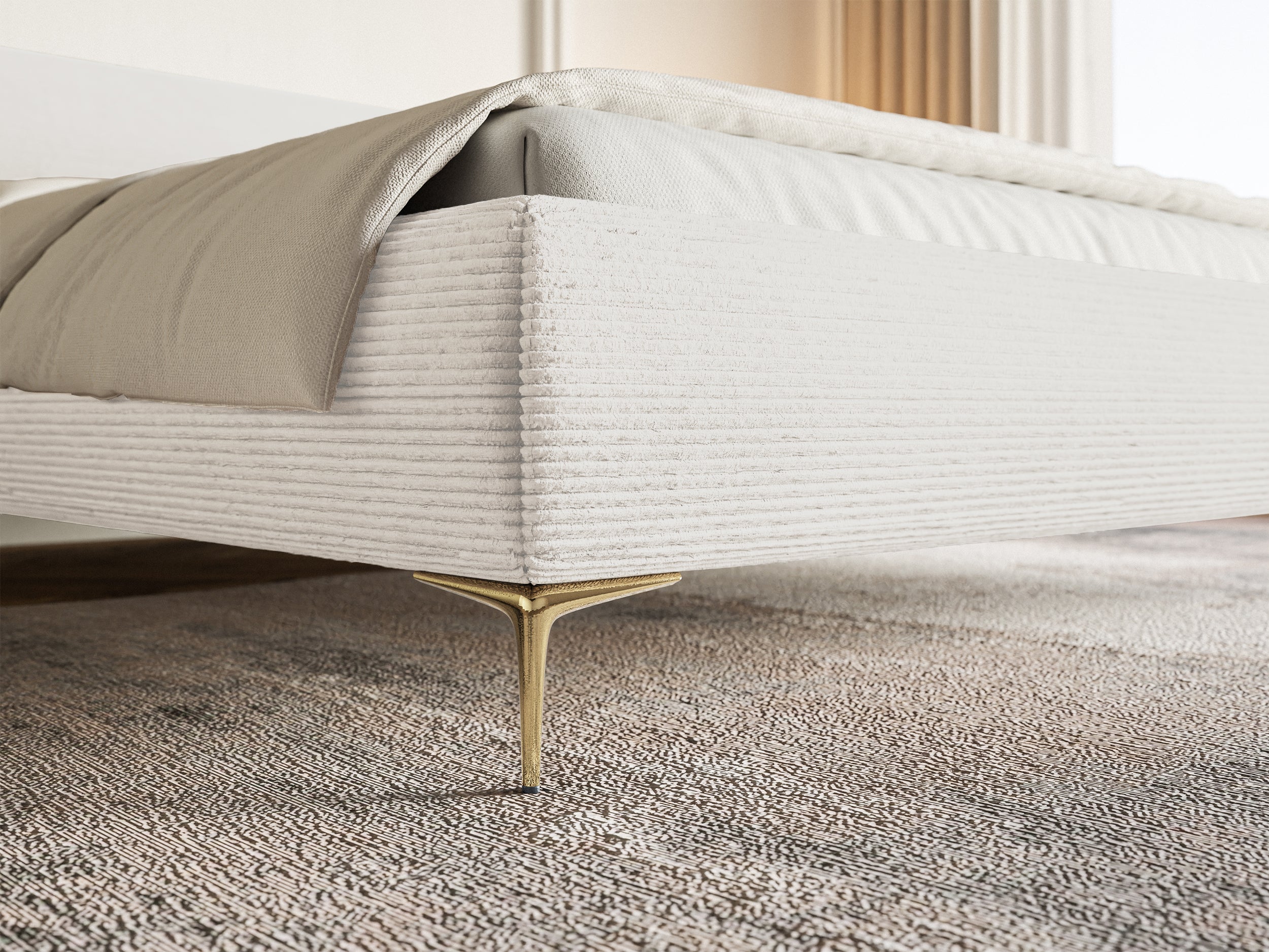 selsey-roule-polsterbett-180x200-cm-creme-cordstoff-goldfarbene-beine image 5