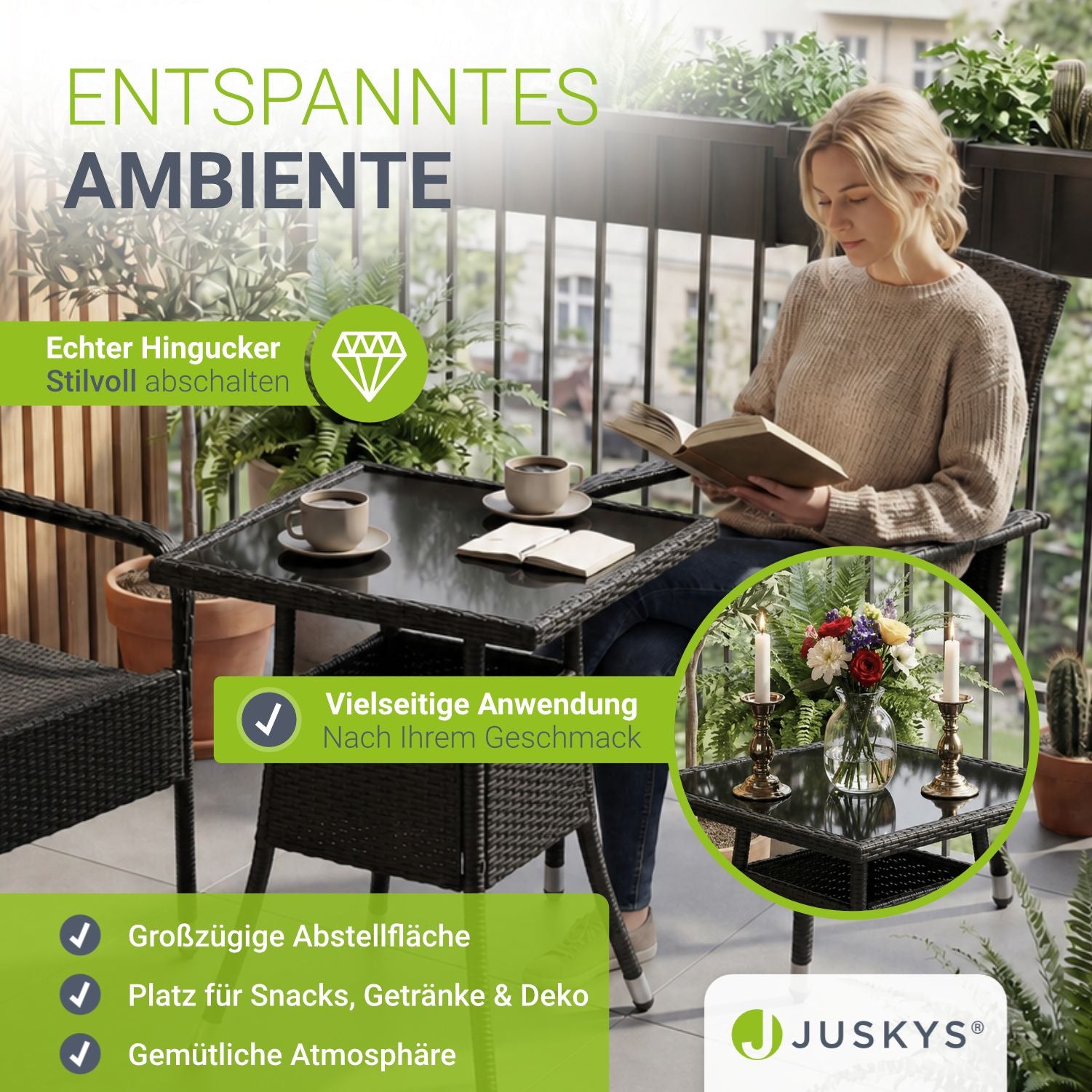 juskys-yoro-eckiger-polyrattan-gartentisch-mit-glasplatte-schwarz image 3