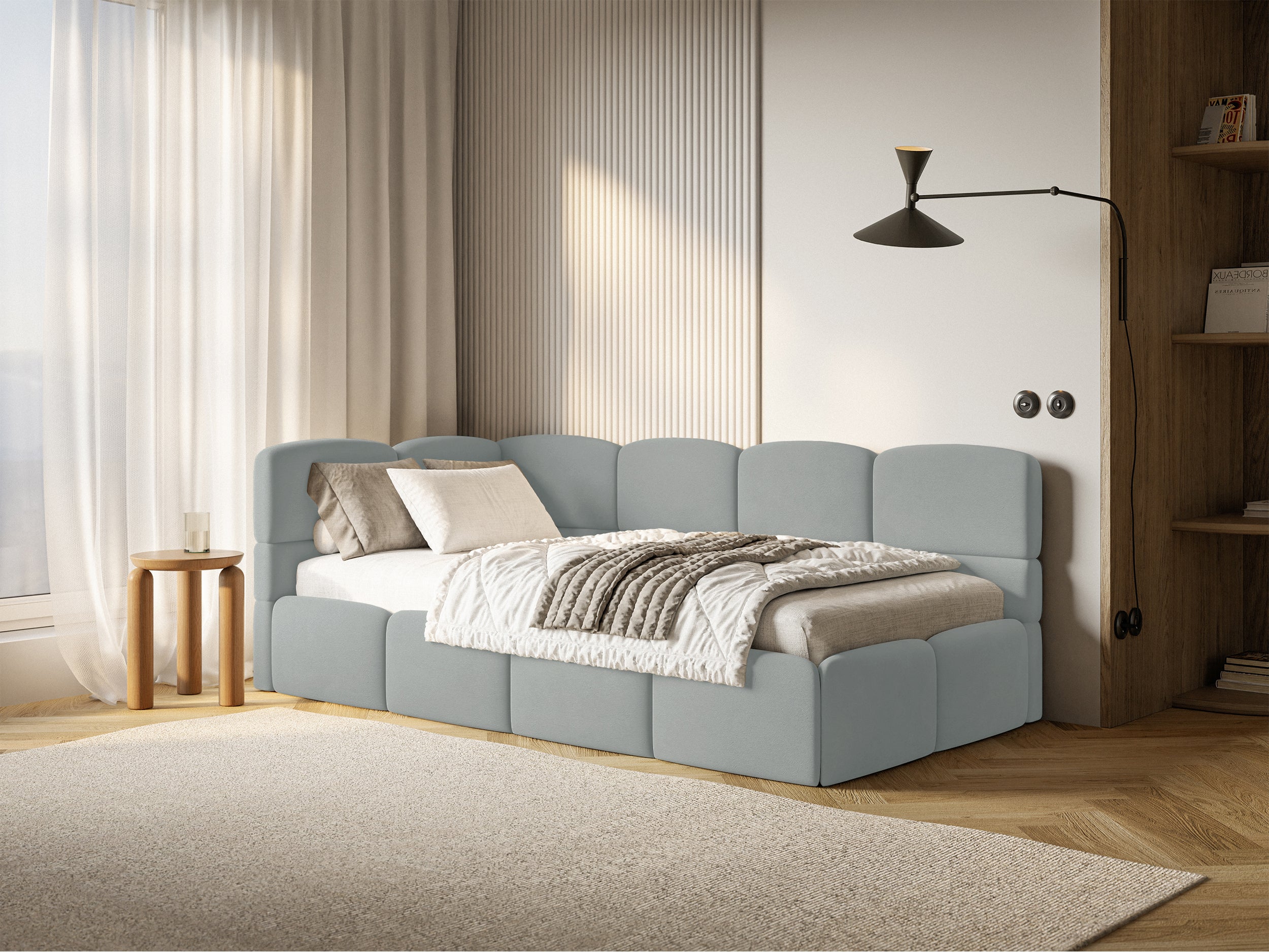 selsey-cloudy-jugendbett-120x200-cm-linksseitig-mit-stauraum-grauer-velours image 2