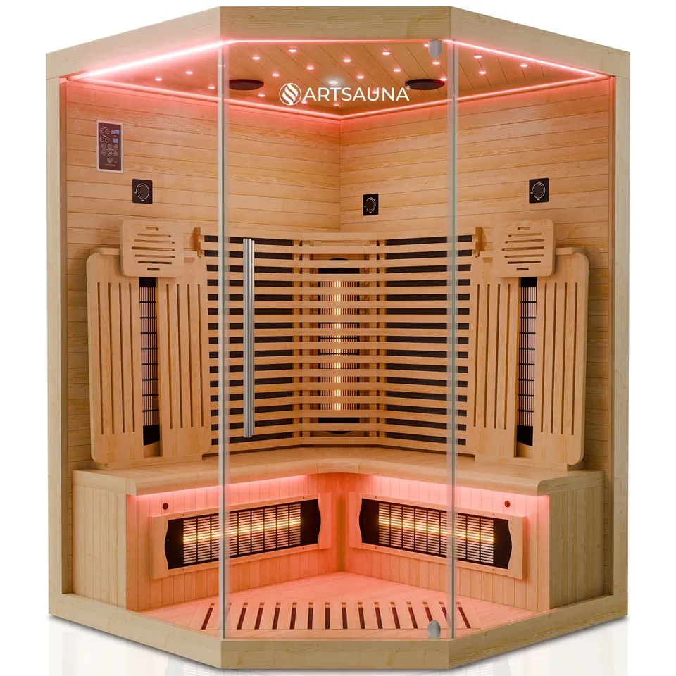 juskys-infrarotkabine-malm-140-natur-hemlock-sauna-f-r-bis-zu-3-personen-mit-gla image 1