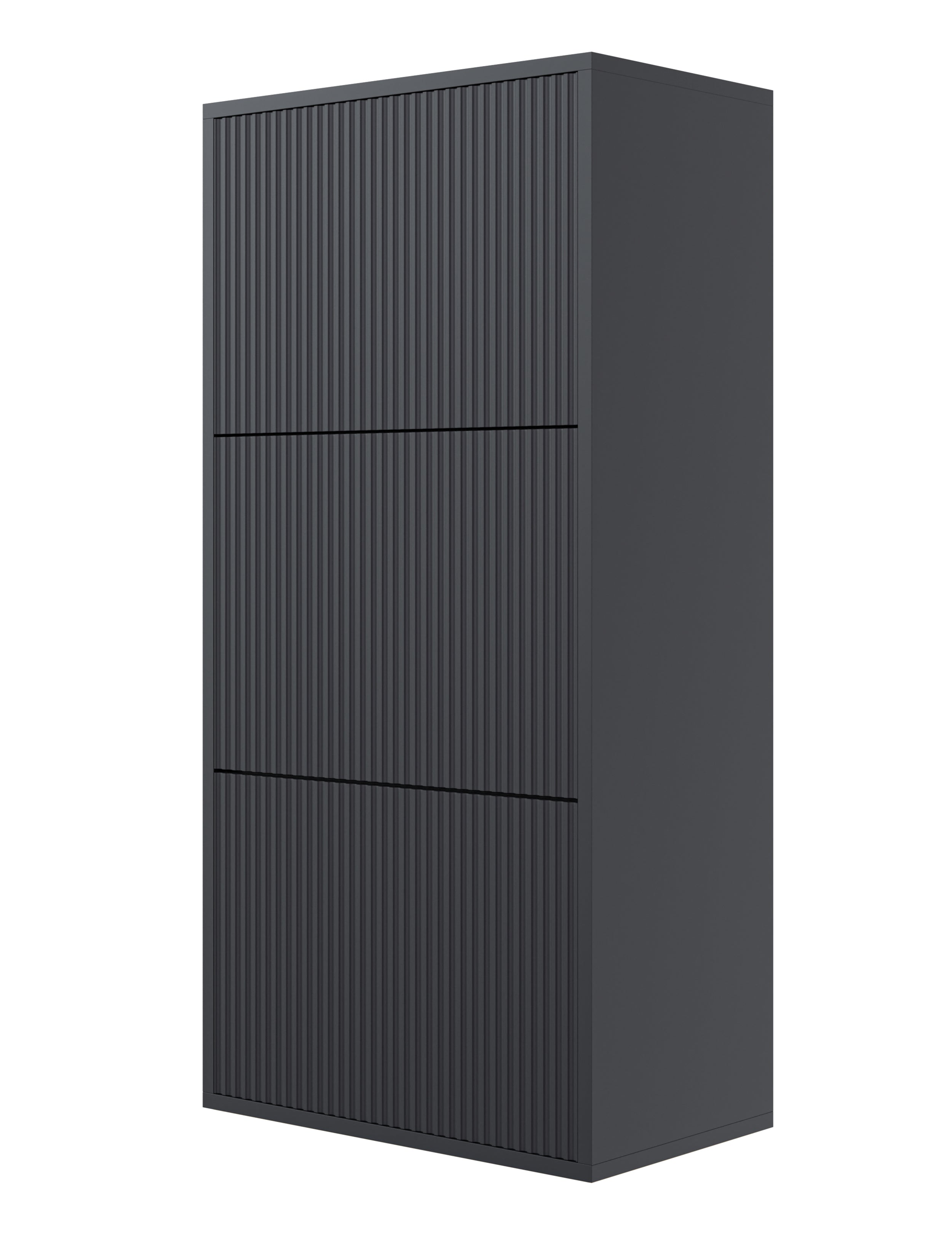 selsey-veldio-schuhschrank-50-cm-mit-3-f-chern-und-gefr-ster-front-schwarz-zum-a image 1