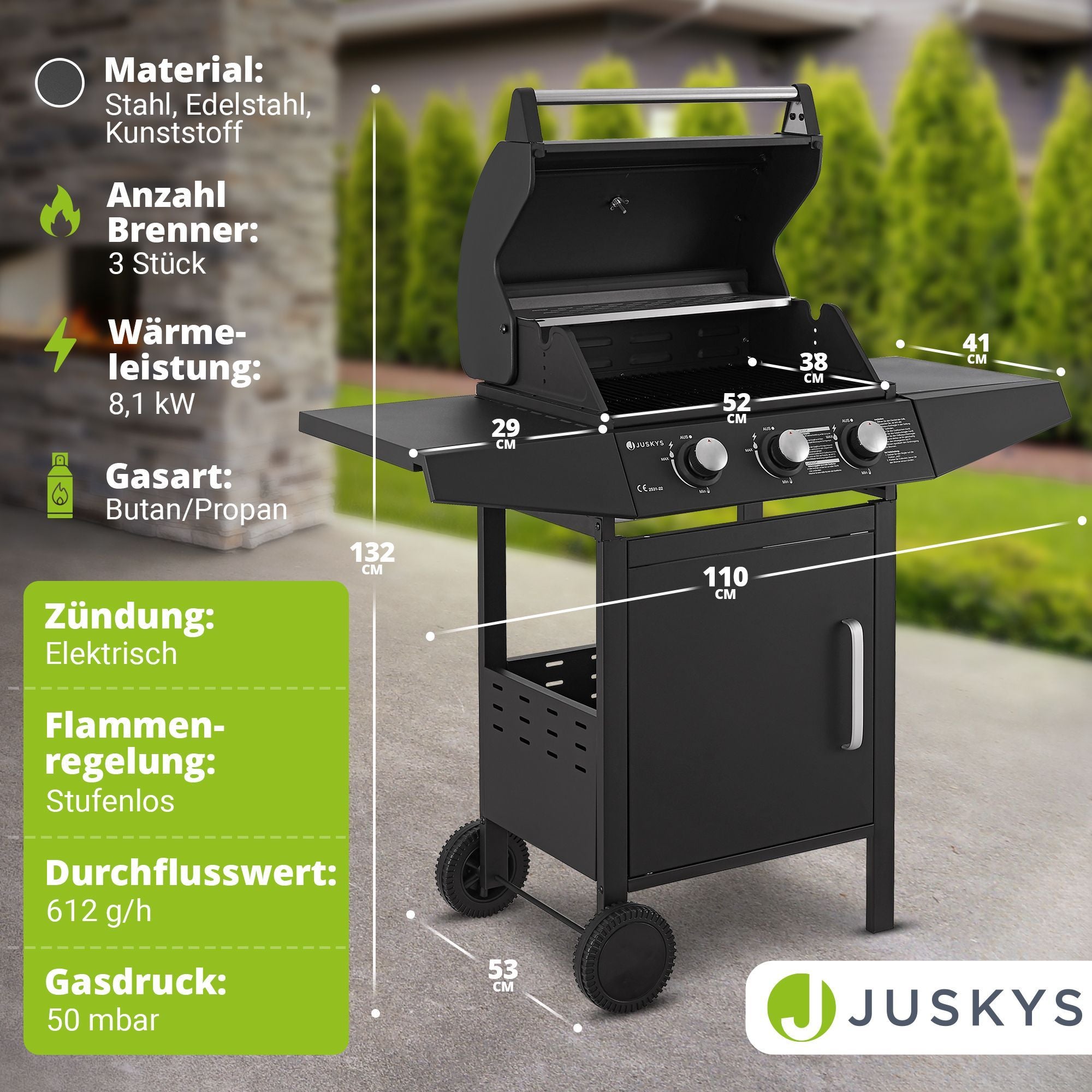 juskys-bbq-gasgrill-louisiana-3-brenner-grillwagen-mit-plane image 7