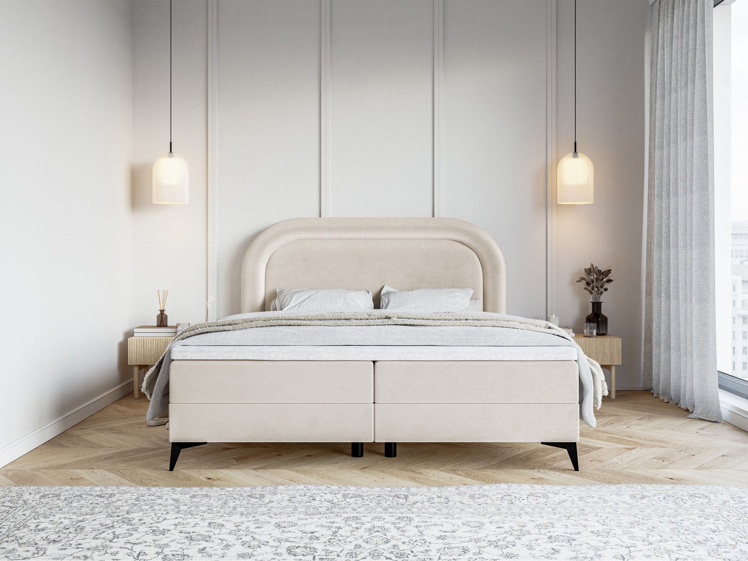 selsey-loreo-kontinentales-bett-140x200-cm-mit-topper-und-stauraum-grau-beiger-h image 3