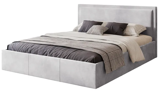 selsey-soave-gepolstertes-bett-160x200-cm-mit-stauraum-und-metallrahmen-hellgrau image 1