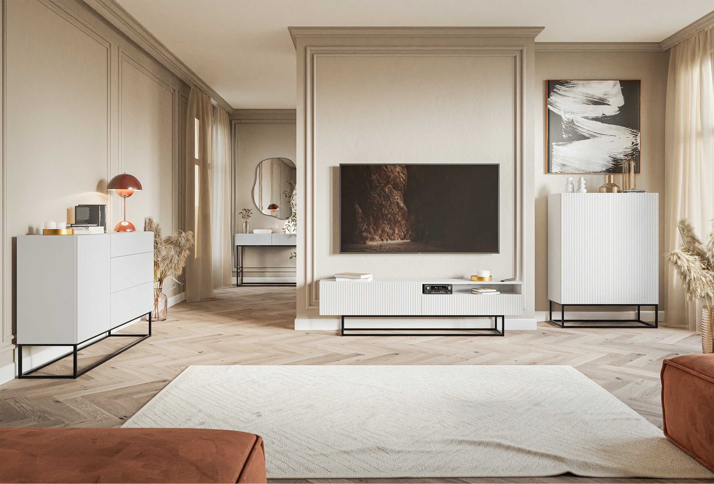 selsey-veldio-tv-schrank-175-cm-wei-gefr-ste-front-nische-schwarze-beine image 4