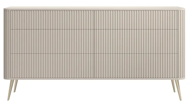 selsey-ovarlo-kommode-168-cm-sandbeige-6-schubladen-goldene-beine-gefr-st image 1