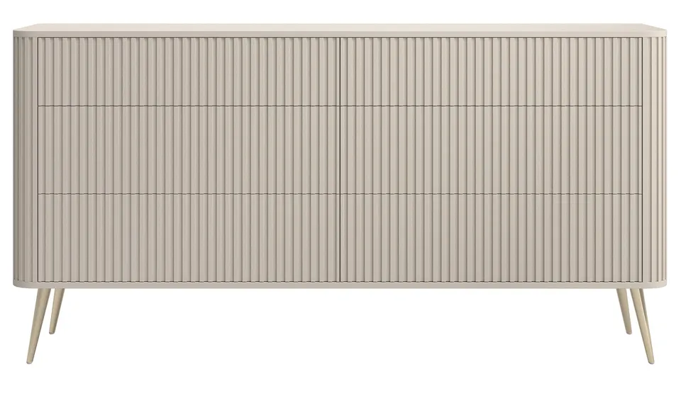 selsey-ovarlo-kommode-168-cm-sandbeige-6-schubladen-goldene-beine-gefr-st image 1