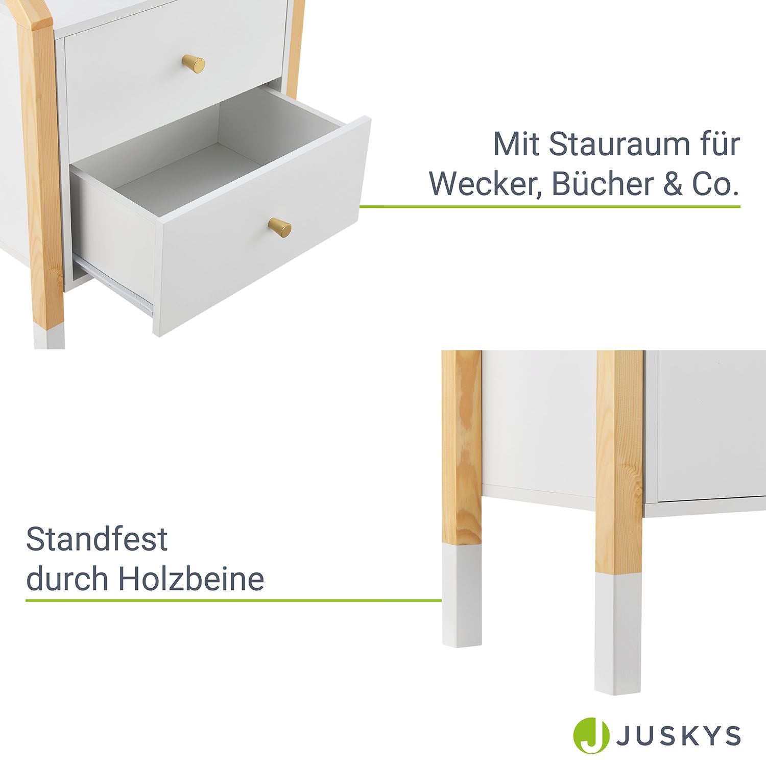 juskys-kinder-nachttisch-enny-hausdesign-2-schubladen-wei image 5