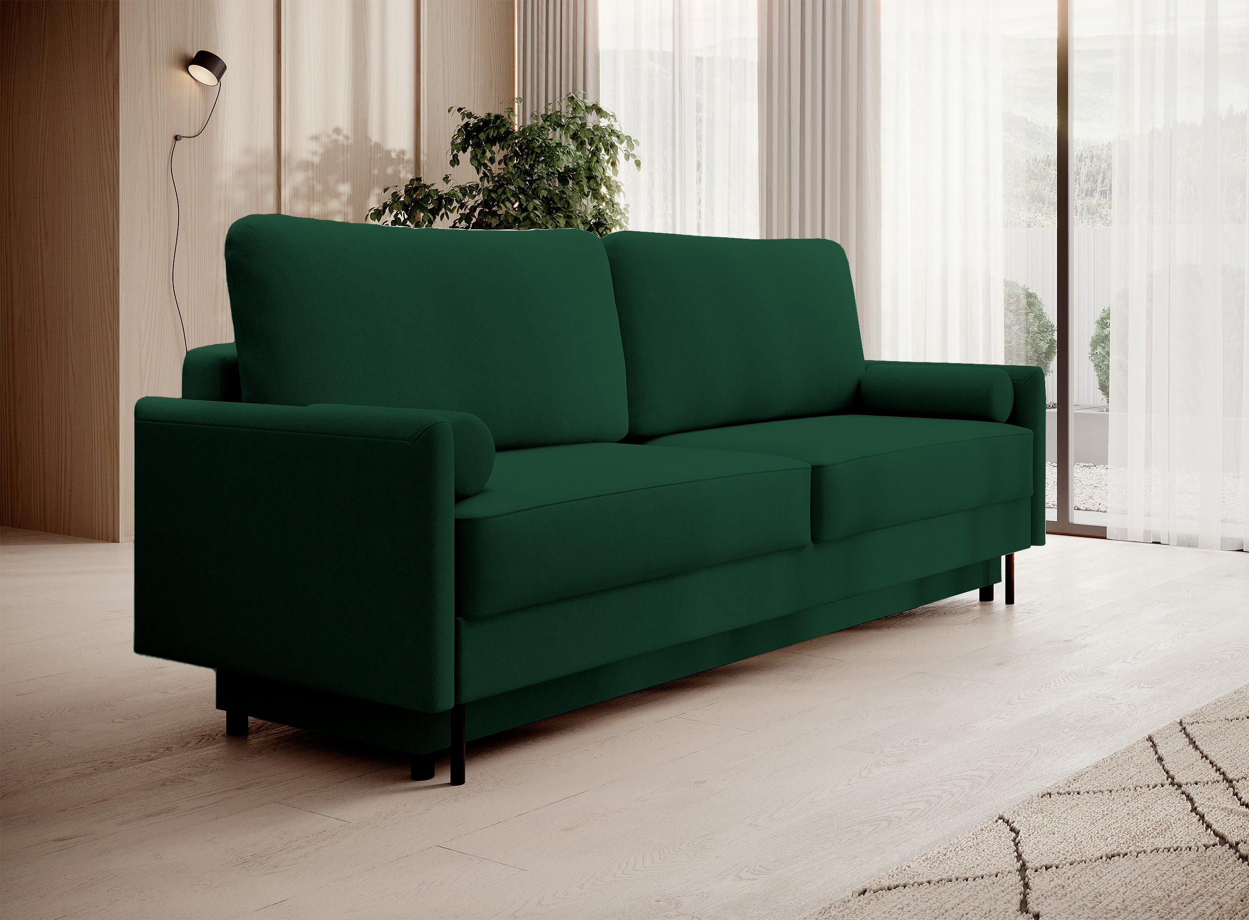 selsey-tomonde-dreisitziges-schlafsofa-mit-stauraum-flaschengr-n-velours image 2