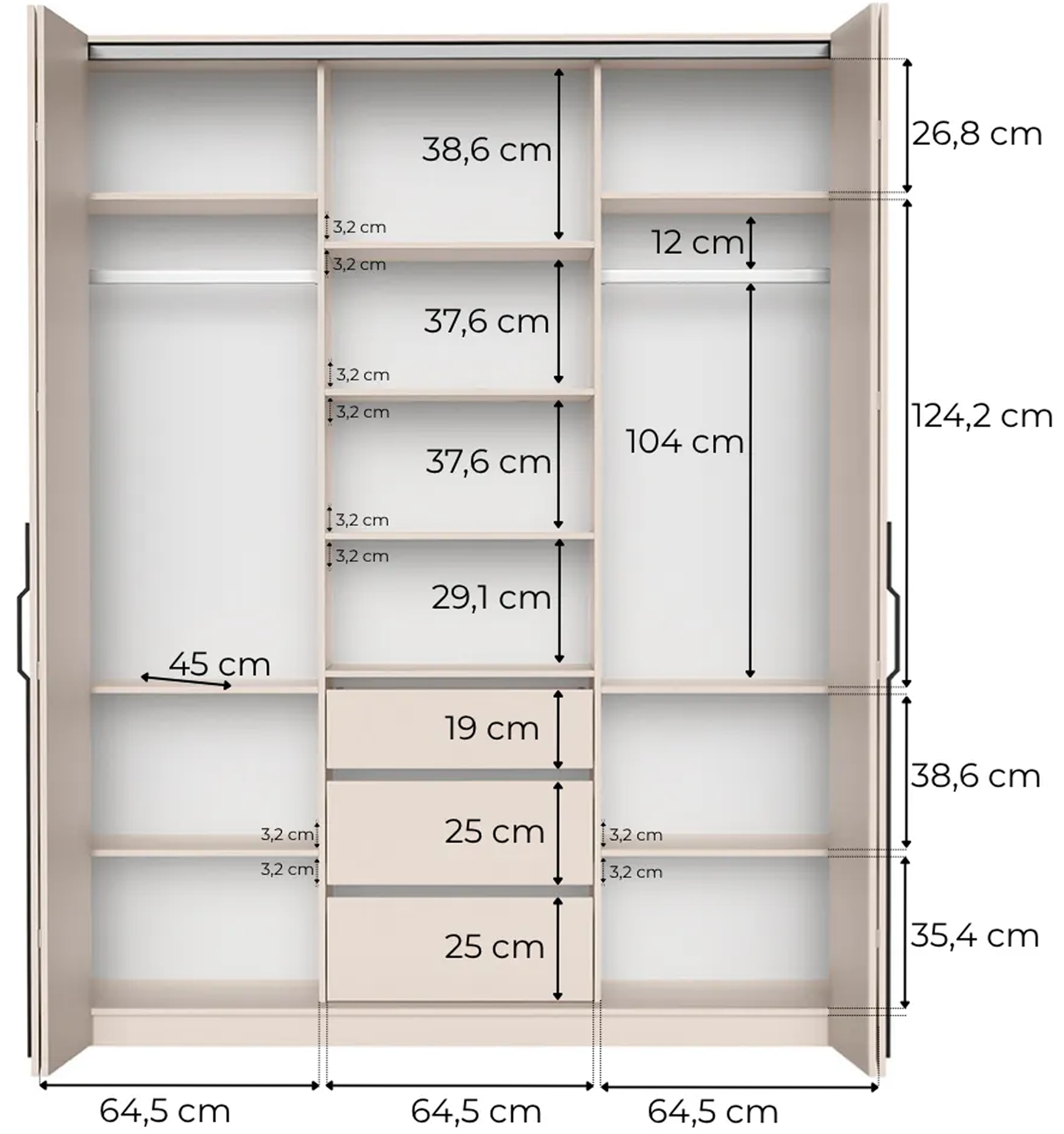 selsey-bari-kleiderschrank-200-cm-zweit-rig-mit-drei-schubladen-kaschmir image 7