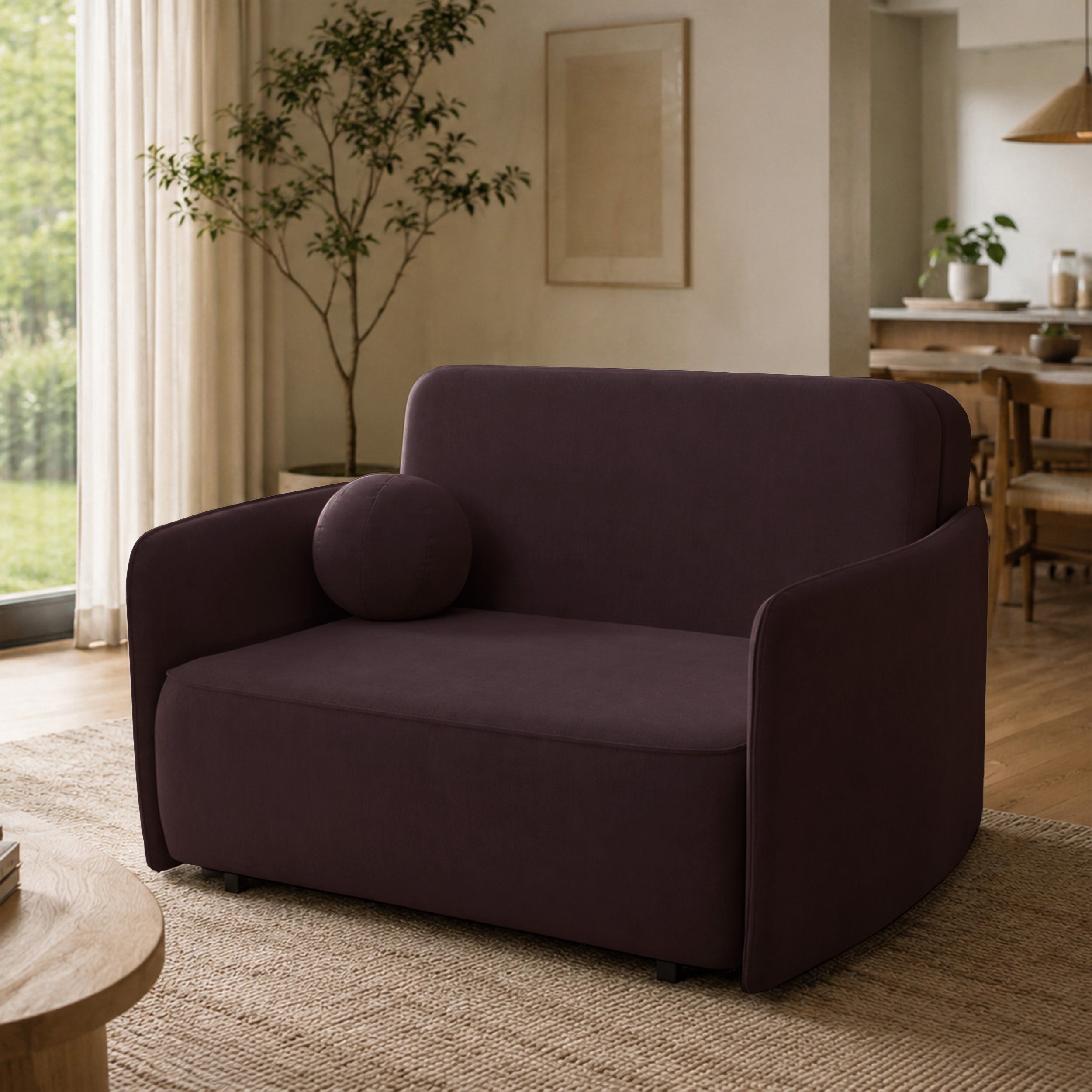 selsey-paxi-ausziehbare-zweisitzer-couch-145-cm-mit-stauraum-pflaumen-chenille image 2