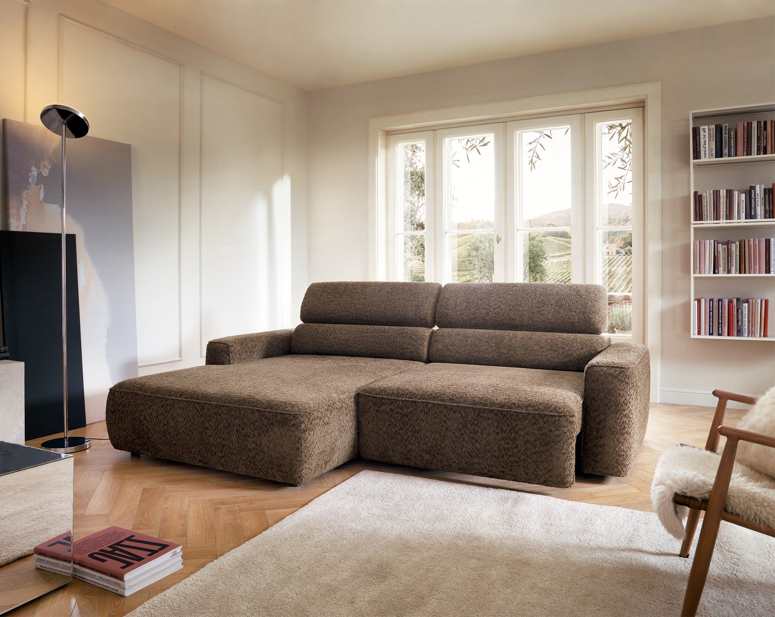 selsey-fando-ecksofa-l-form-linksseitig-mit-elektrischem-auszug-brauner-chenille image 3