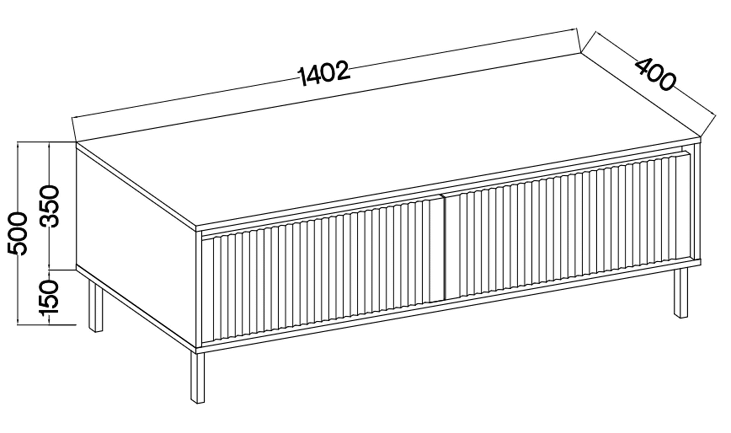 selsey-osaka-tv-schrank-140-cm-mit-zwei-schubladen-und-gerillten-fronten-sandbei image 7