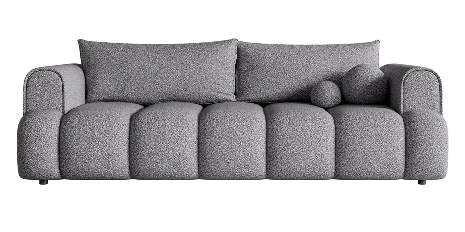 selsey-dandelino-dreisitziges-sofa-mit-schlaffunktion-grauer-boucl-stoff image 1