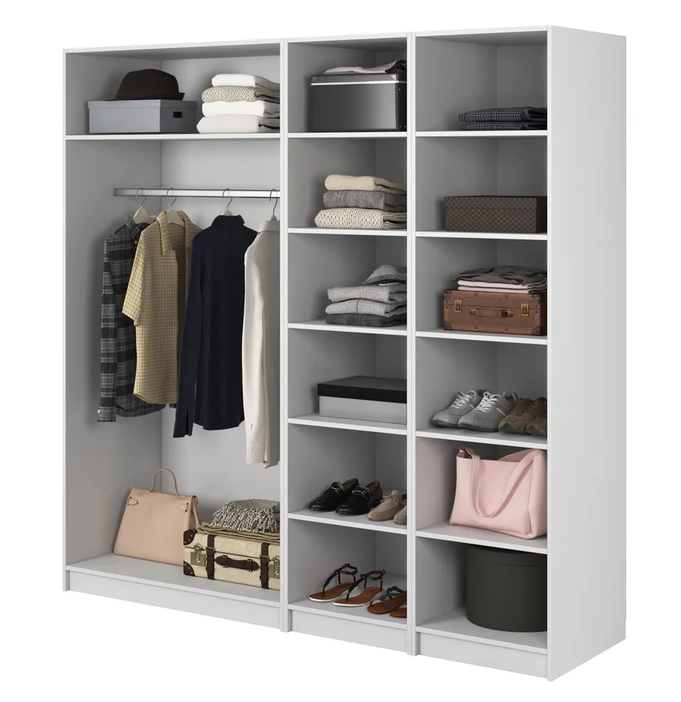 selsey-kaspe-garderobe-200-cm-wei-mit-stange-und-doppelten-regalen image 1