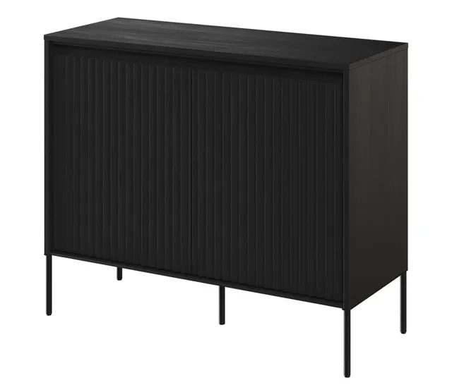 selsey-trend-zweit-rige-kommode-98-cm-mit-led-schwarz image 1