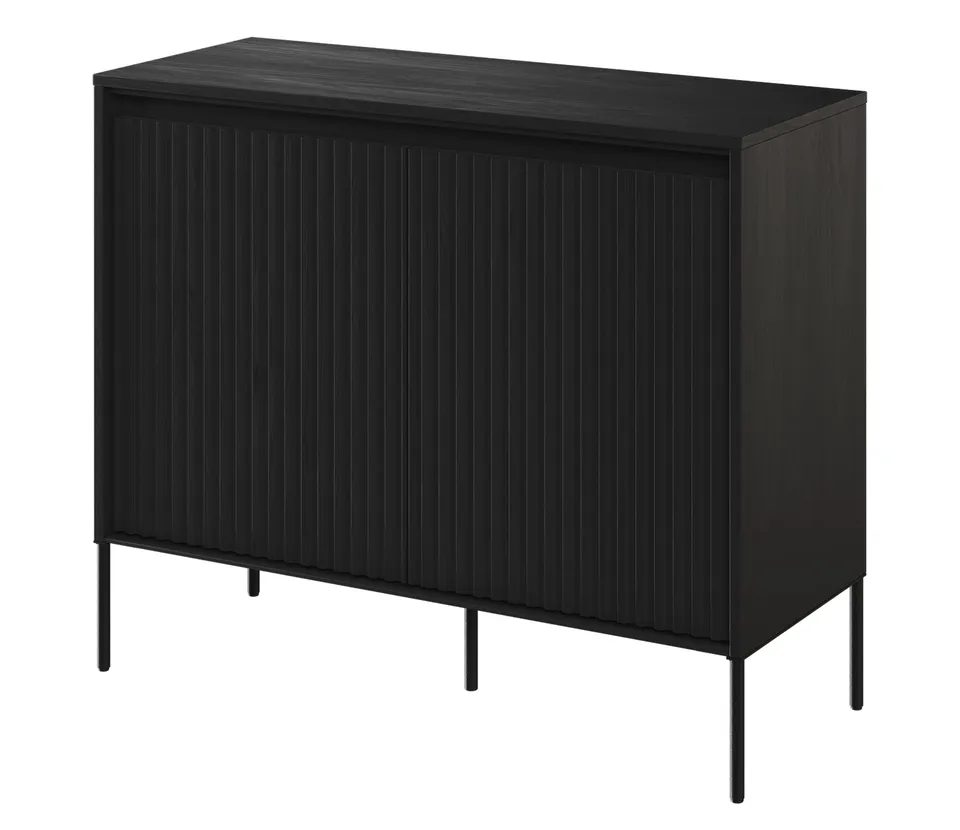 selsey-trend-zweit-rige-kommode-98-cm-mit-led-schwarz image 1