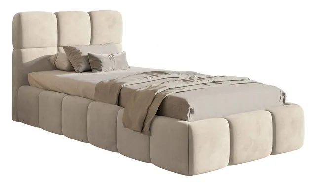 selsey-cloudy-polsterbett-90x200-cm-hellbeige-samt-wasserabweisend-mit-stauraum- image 1