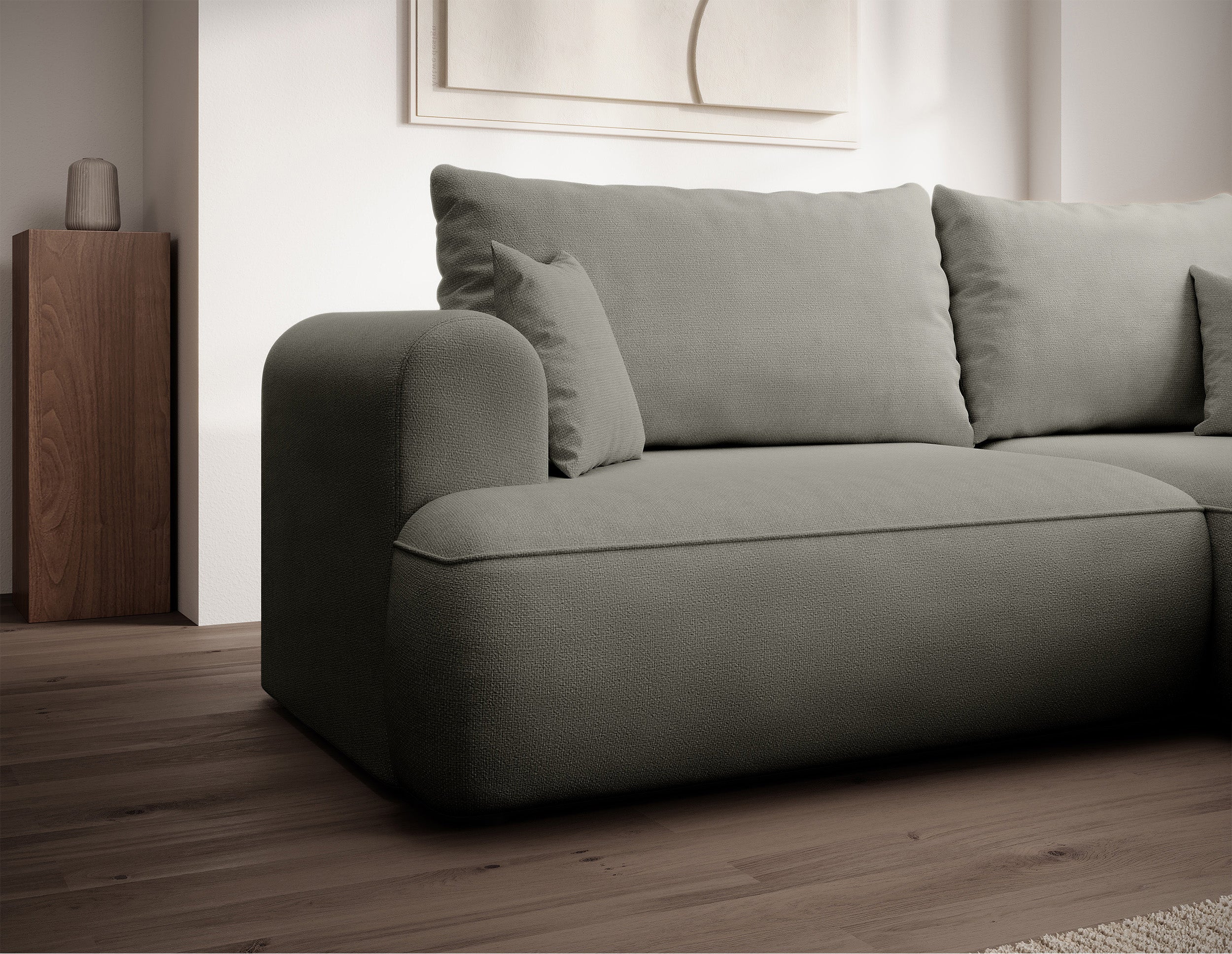 selsey-ovo-mini-ecksofa-mit-schlaffunktion-rechts-hellgrau-chenille-mit-stauraum image 4