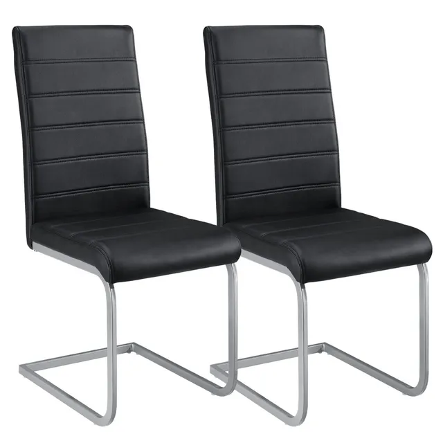 juskys-vegas-freischwinger-stuhl-2er-set-kunstleder-schwarz-metall image 1