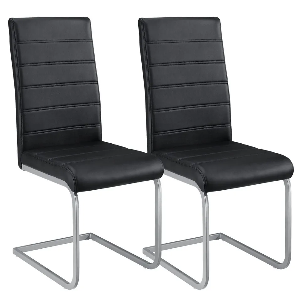 juskys-vegas-freischwinger-stuhl-2er-set-kunstleder-schwarz-metall image 1