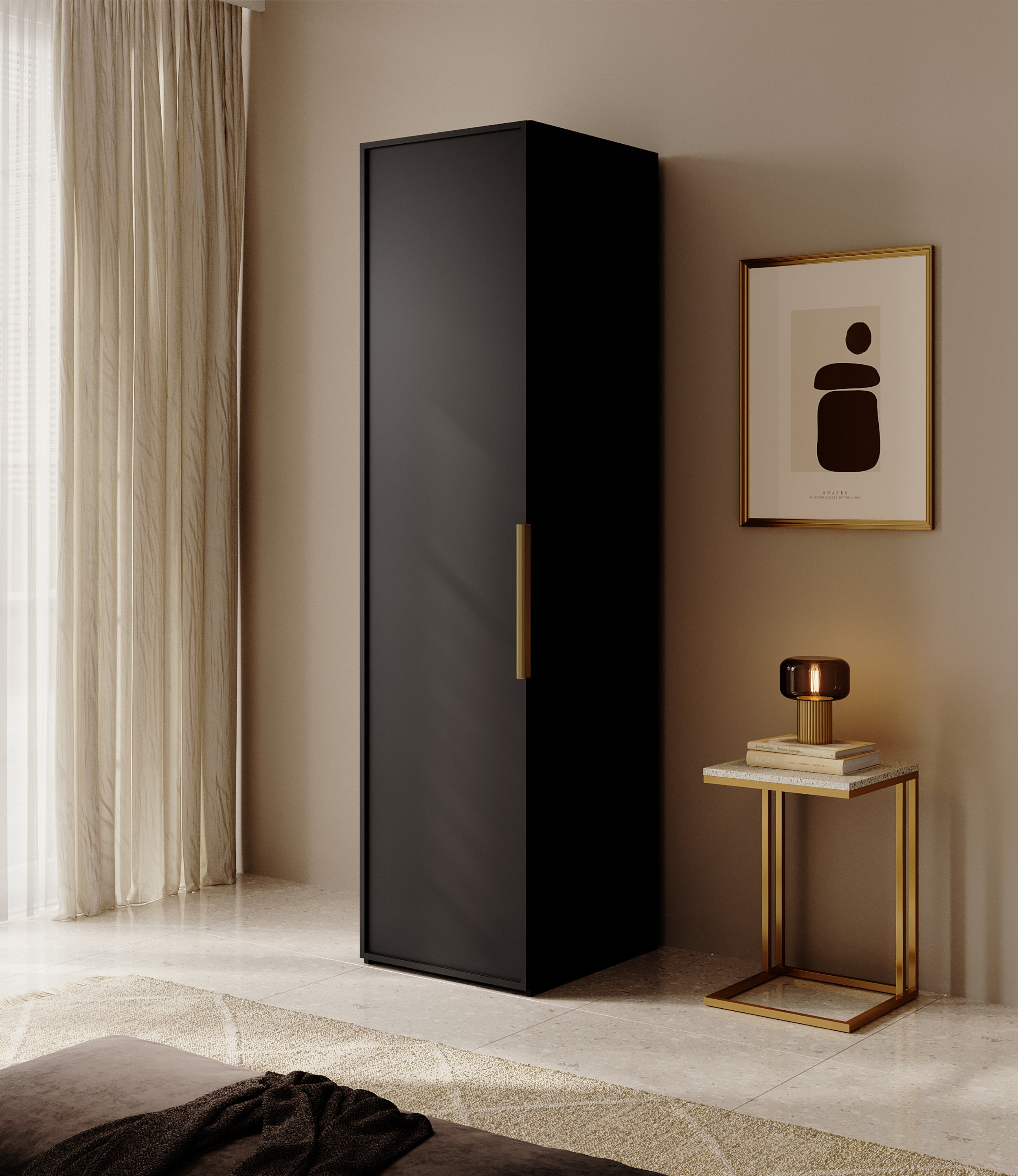 selsey-frame-einzelt-riger-schrank-50-cm-regale-schwarz image 2