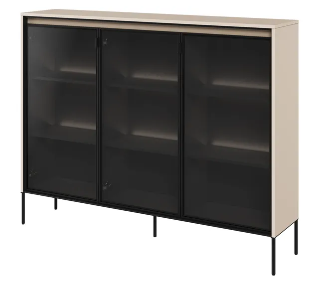 selsey-trend-dreht-renschrank-150-cm-mit-led-beige image 1