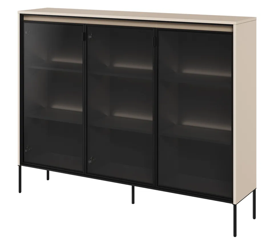 selsey-trend-dreht-renschrank-150-cm-mit-led-beige image 1