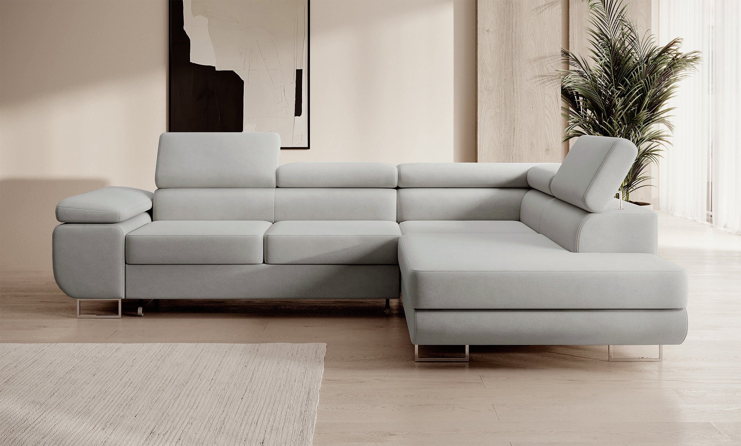 selsey-stevil-ecksofa-mit-schlaffunktion-l-form-rechts-grauer-samt image 5