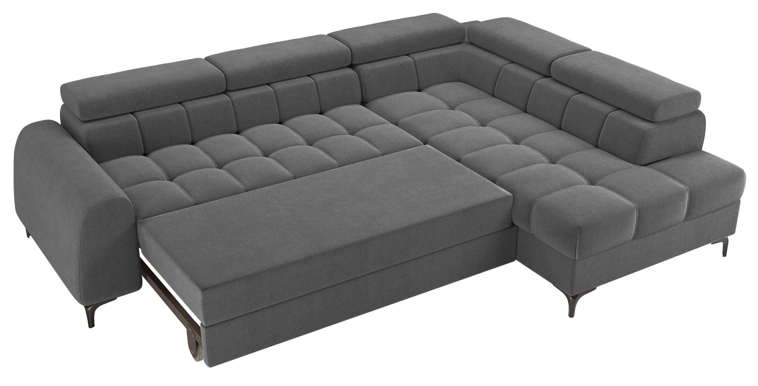selsey-arellio-ecksofa-mit-schlaffunktion-rechtsseitig-l-form-grauer-chenille image 2