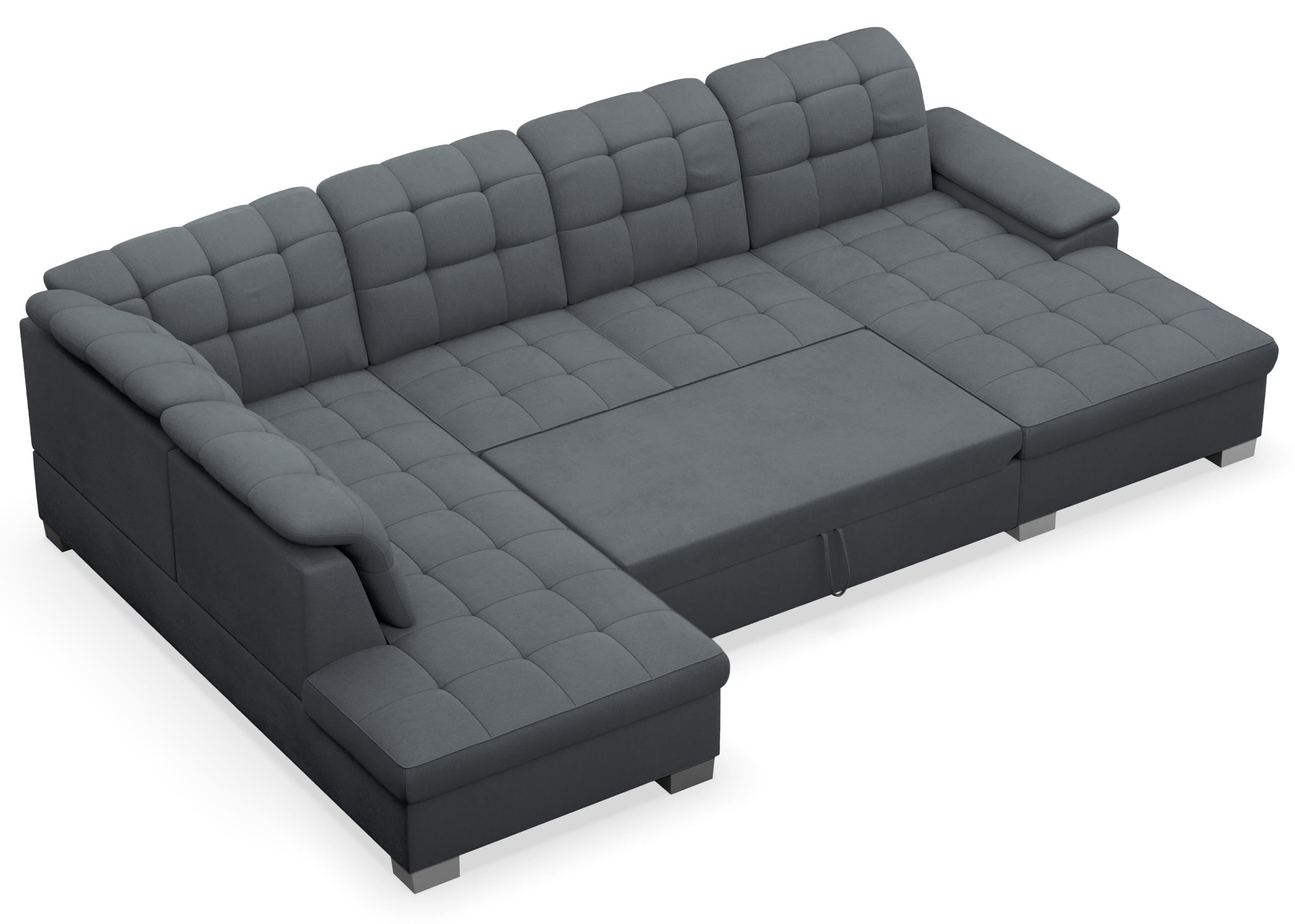 selsey-jamaal-ecksofa-u-form-rechts-dunkelgrau-geflecht-mit-schlaffunktion-und-s image 6