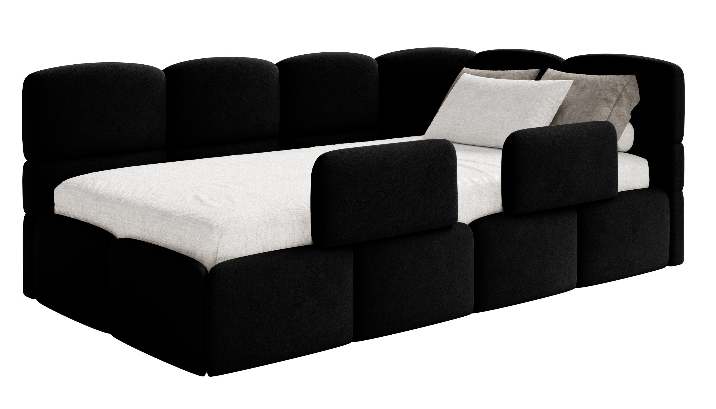 selsey-cloudy-jugendbett-90x200-cm-rechts-mit-stauraum-gel-nder-schwarzer-velour image 1