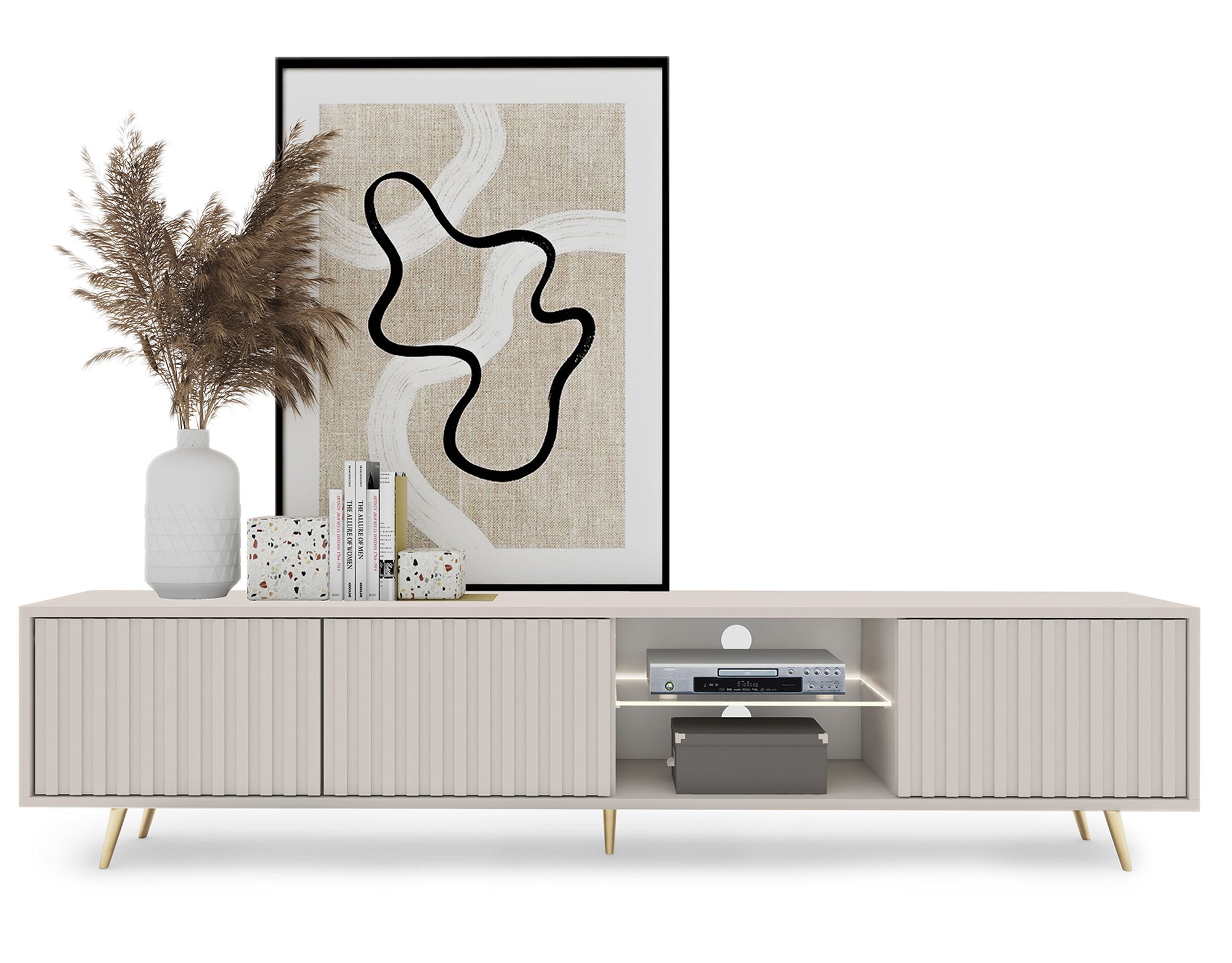 selsey-tv-schrank-bello-175-cm-3-t-rig-kaschmir-gold-lamellen-led-glasablage image 8